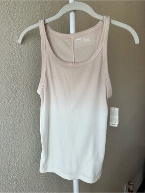 Aerie no bs dip-dyed ombré tank top cream tan  ribbed size medium NWT